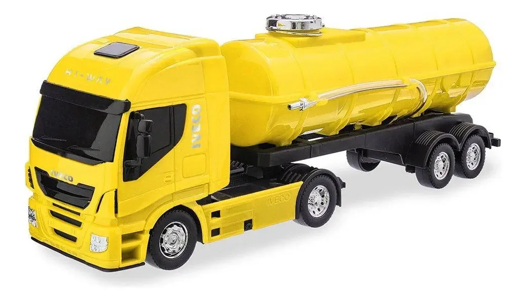 Brinquedo Caminhão Iveco Hi Way Tanque Amarelo