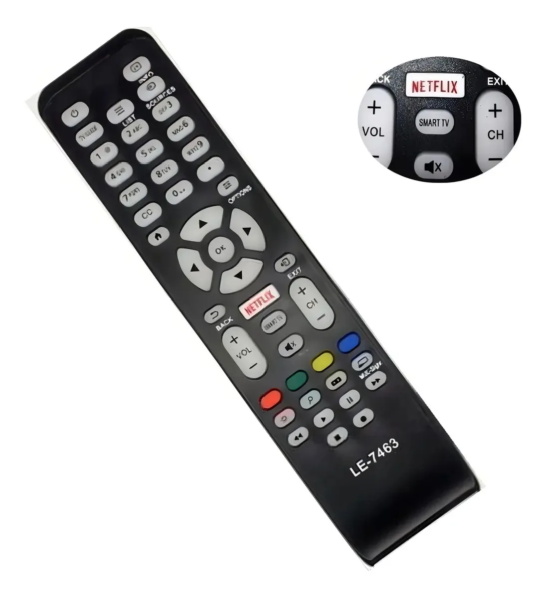Kit 5 Controles Compatíveis AOC Smart Com Botão Netflix