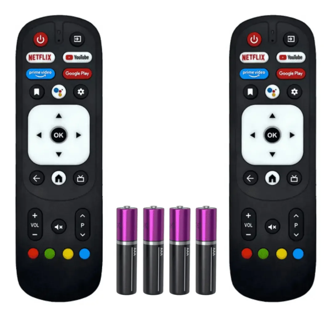 Kit 2 Controles Preto Compatível Smart TV Vizzion BR65GUA BR58GUA BR50GUA