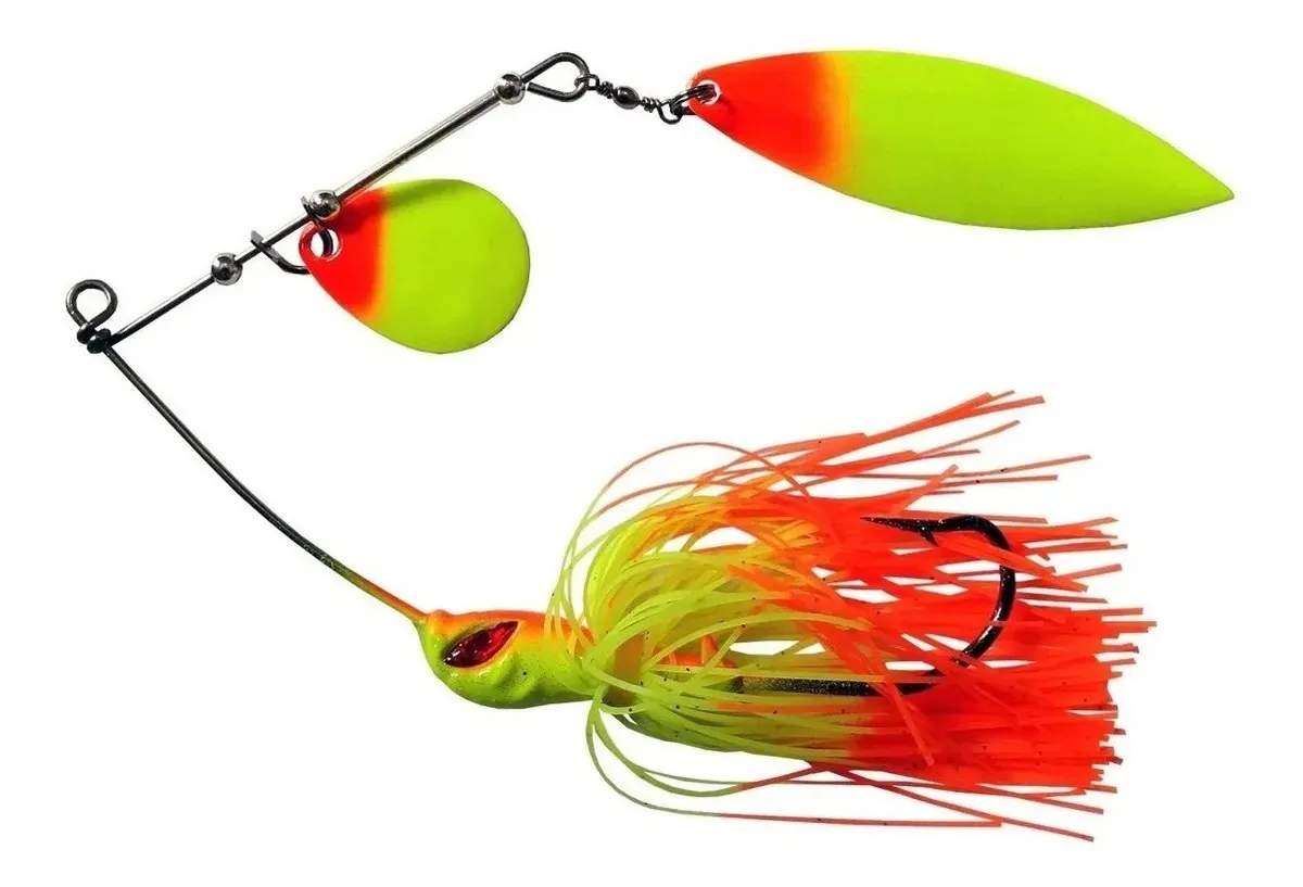 Isca Spinner Yara King Spinner Para Pesca de Tucunaré Vermelho e Amarelo