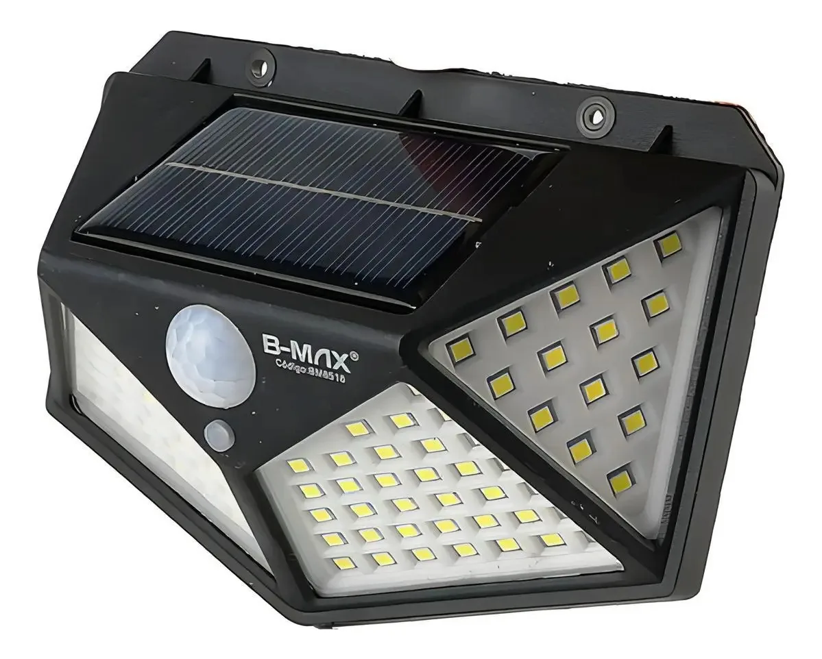 8 Luminarias Arandela Solar Prova Dagua 100 Leds Potente Top