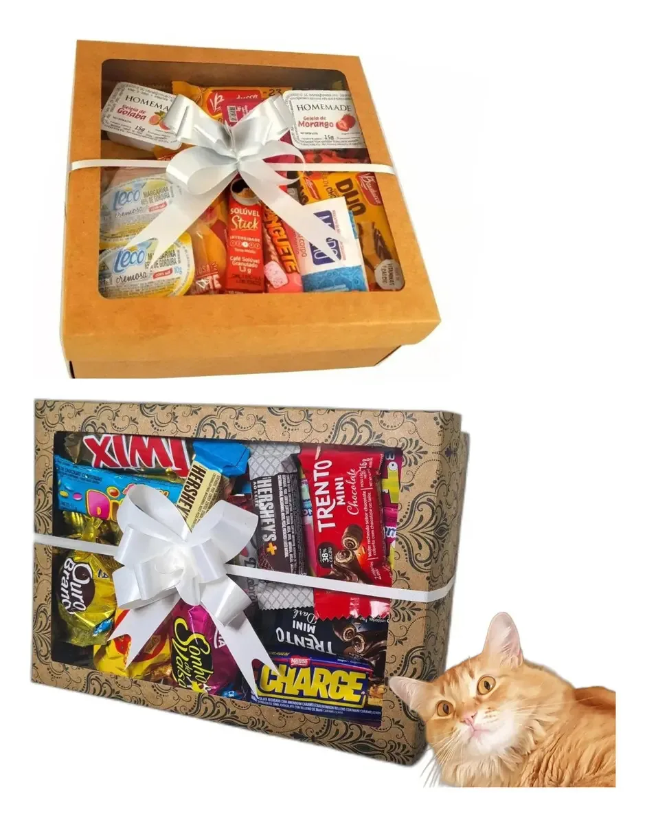 Cesta de Café da Manhã e Chocolate Para Casal Com 2 Comensais