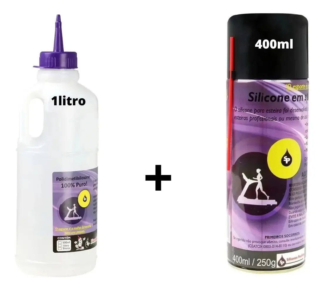 Silicone Paulista Kit Lubrificante Líquido e Spray para Esteira