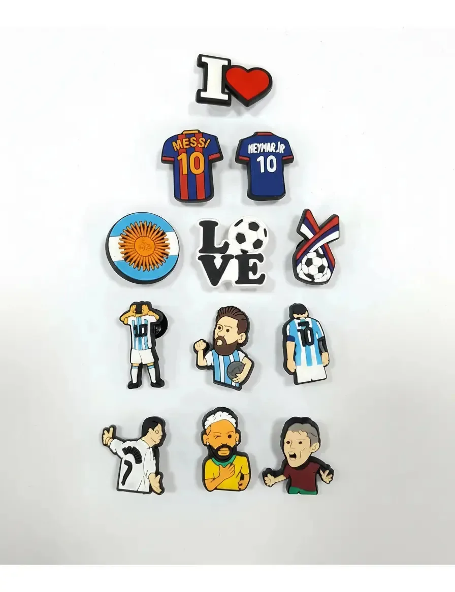 Kit 10 Pins Bottons Enfeites Para Charm Babuche Variados Cor Pins Futebol Babuche Futebol