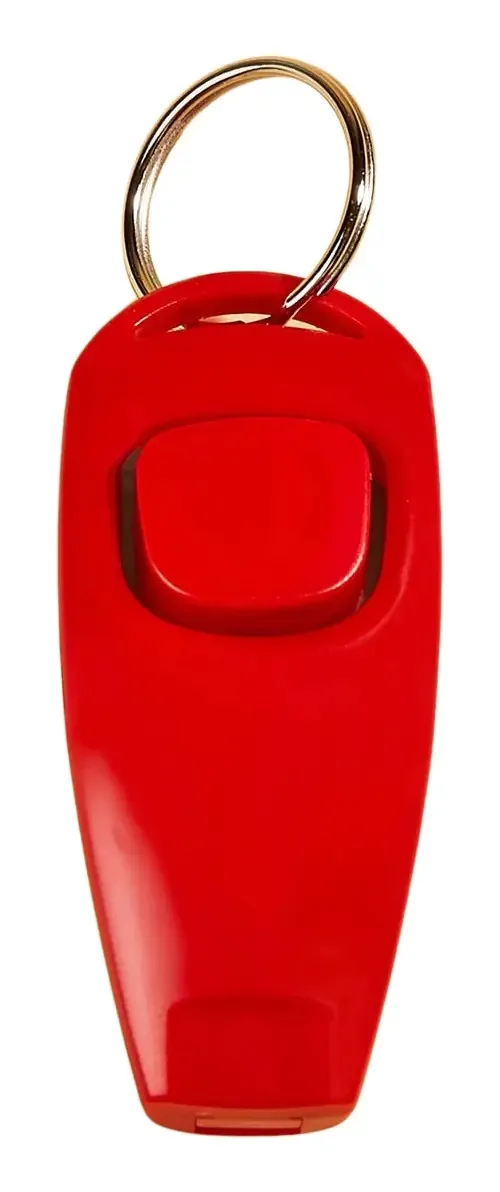 Clicker 2 em 1 Base Importados Vermelho com Apito para Adestramento de Cães