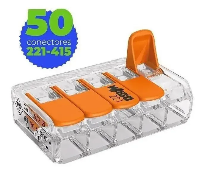 50 Unidades Conector Wago Legítimo 221-415
