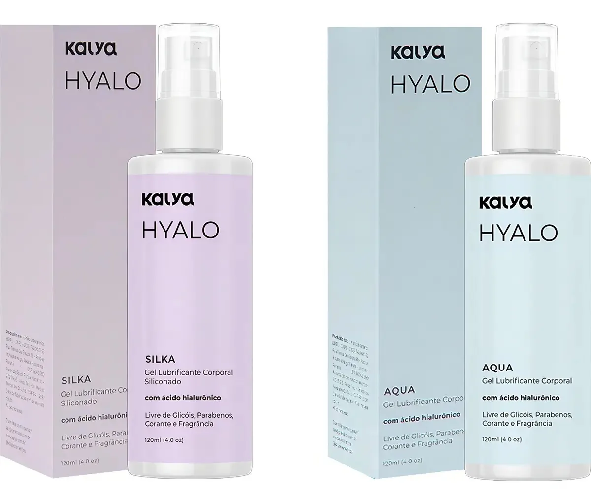 Kit 2 Lubrificantes Aqua Silka Siliconado Confortável 120ml