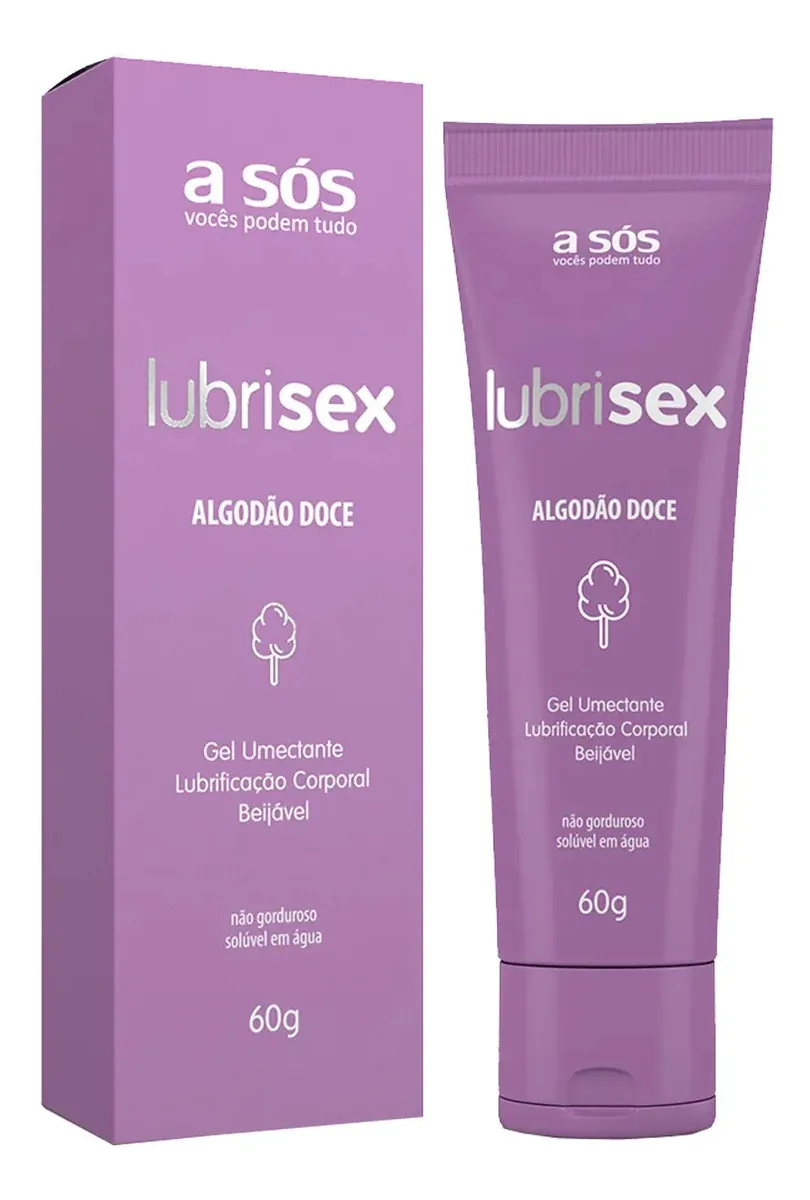 Kit 2 Lubrificantes Lubrisex Morango E Algodão Doce Beijavel