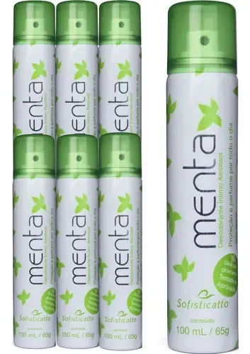 Kit 7 Desodorantes Íntimos Sofisticatto Menta Longa Duração Refrescante