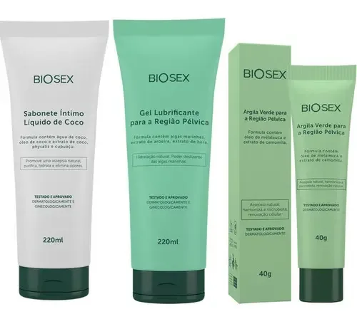 Kit Gel Lubrificante Sabonete E Argila Verde Cuidado Pelvico