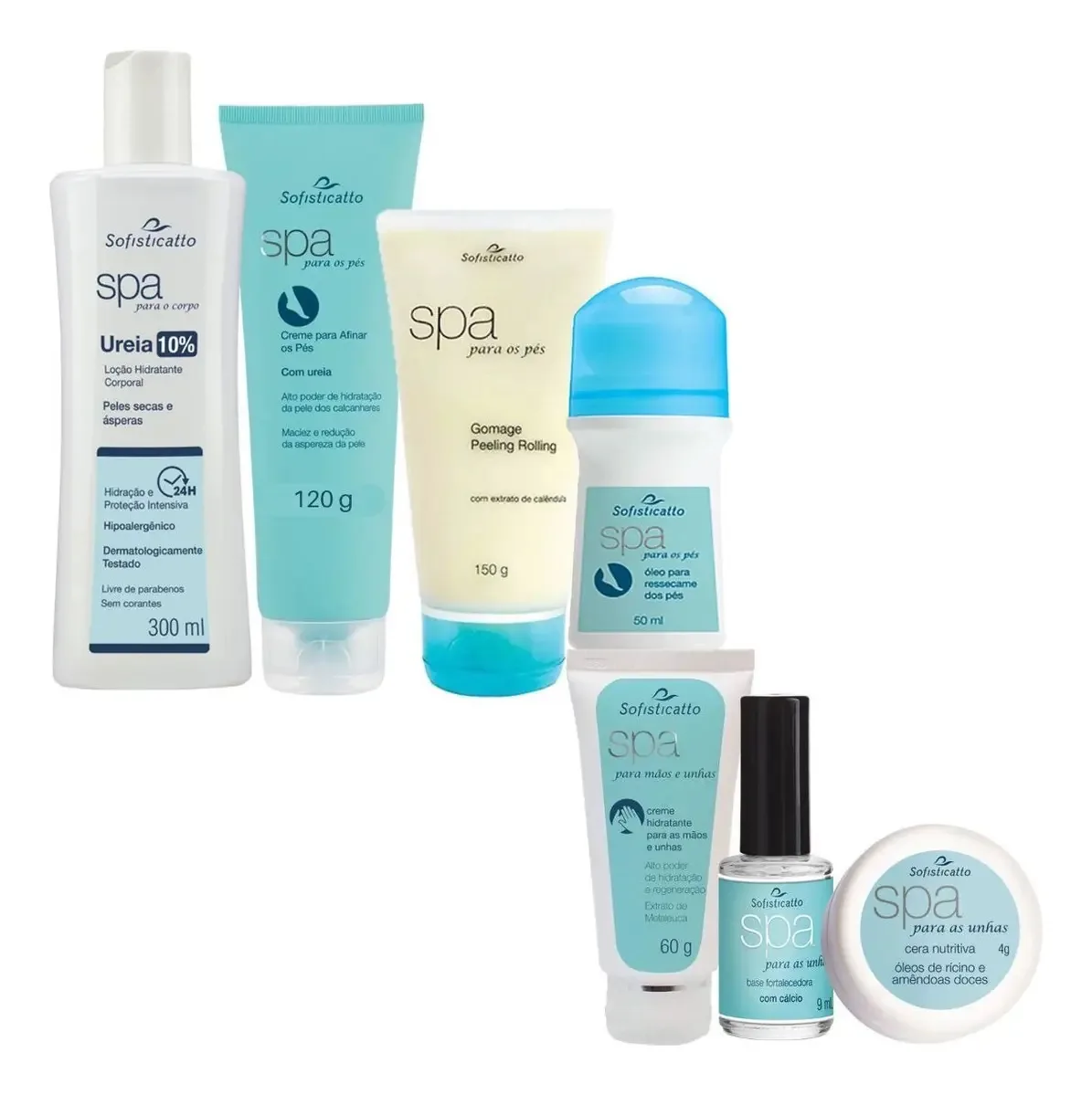 Kit Spa 7 Itens De Cuidado Com O Corpo E Pés E Mãos Hidrata