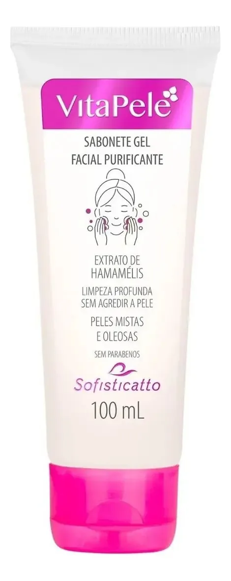 Sabonete Gel Facial Purificante Vitapele Reduz Oleosidade