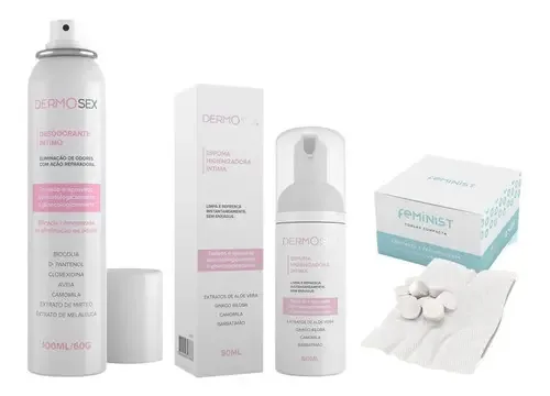 Kit Espuma Intima E Desodorante E Toalha Compacta Umedecida
