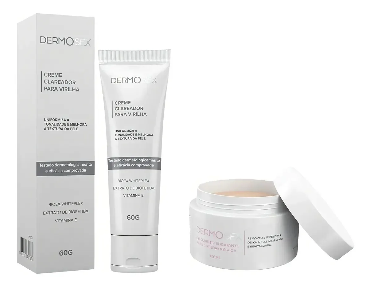 Kit Clareador Intimo E Corporal E Esfoliante Pelvico Hidrata