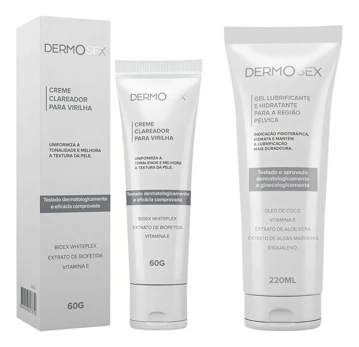 Kit Clareador Intimo E Corporal E Gel Lubrificante Dermosex