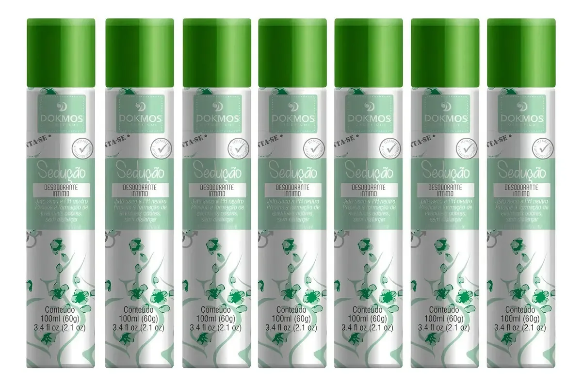 Kit 7 Desodorantes Íntimos Dokmos Sem Álcool Fragrância Sedução Feminino