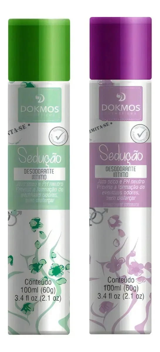 Kit 2 Desodorantes Íntimos Dokmos Sedução Feminino Virilha 100ml
