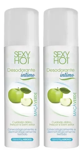 Kit 2 Desodorantes Intimo Sedução Maçã Verde Eva 166ml