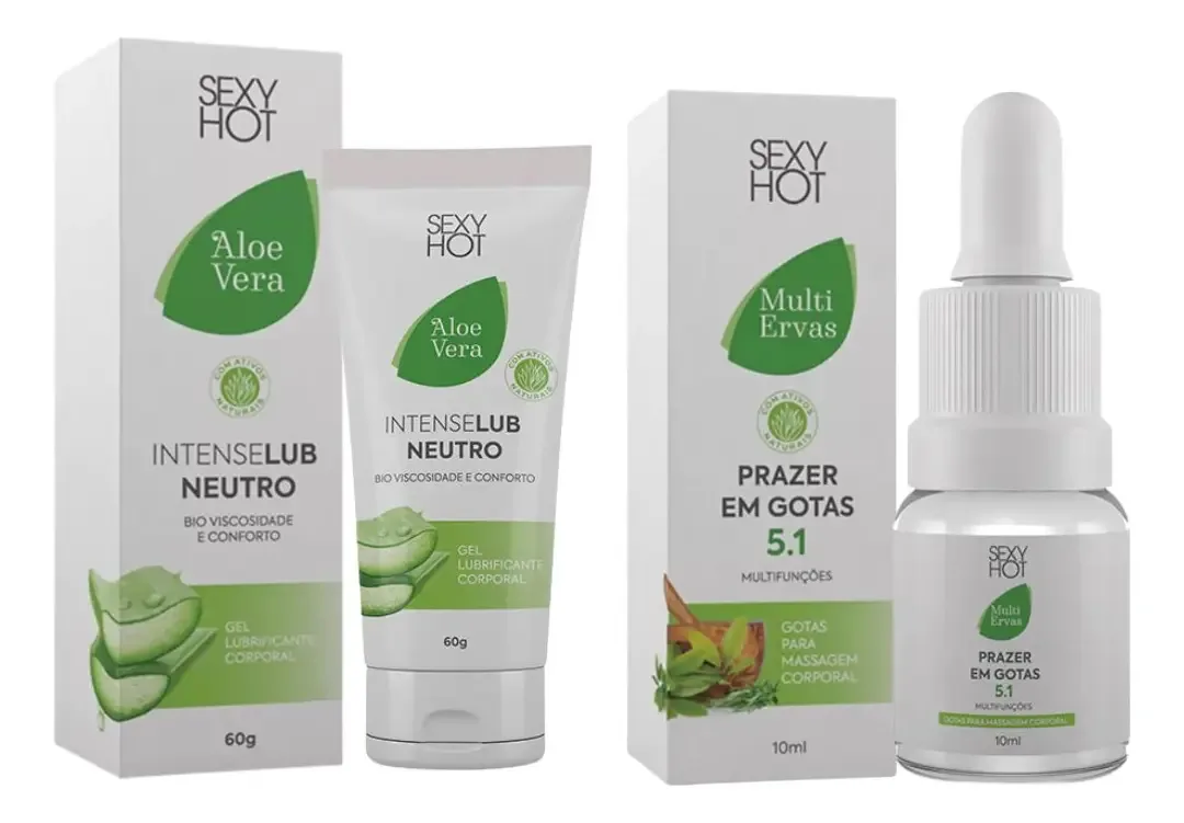 Kit Lubrificante Hidratante Aloe Vera E Gel Vibrante Pulsa