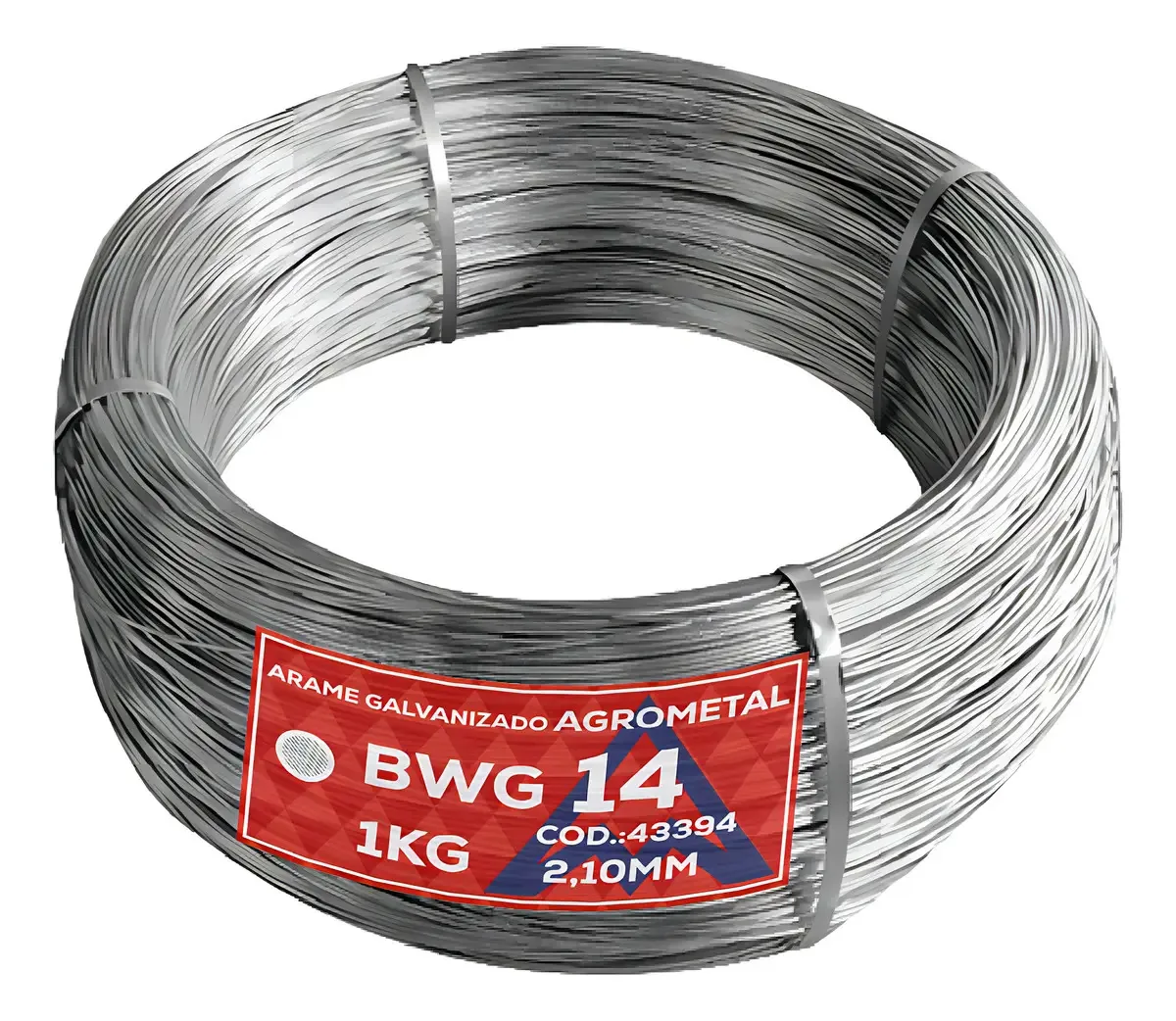 Arame Galvanizado 2,10mm 14 Bwg/ 1kg Agrometal