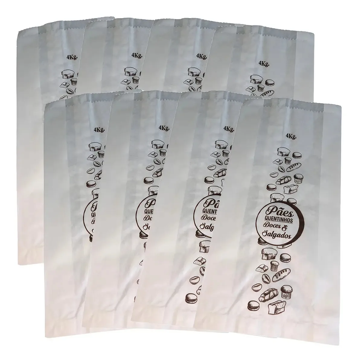 Bolsa Escritex Sacos de Pães Doces Salgados branco 36cm - 17.5cm x 500