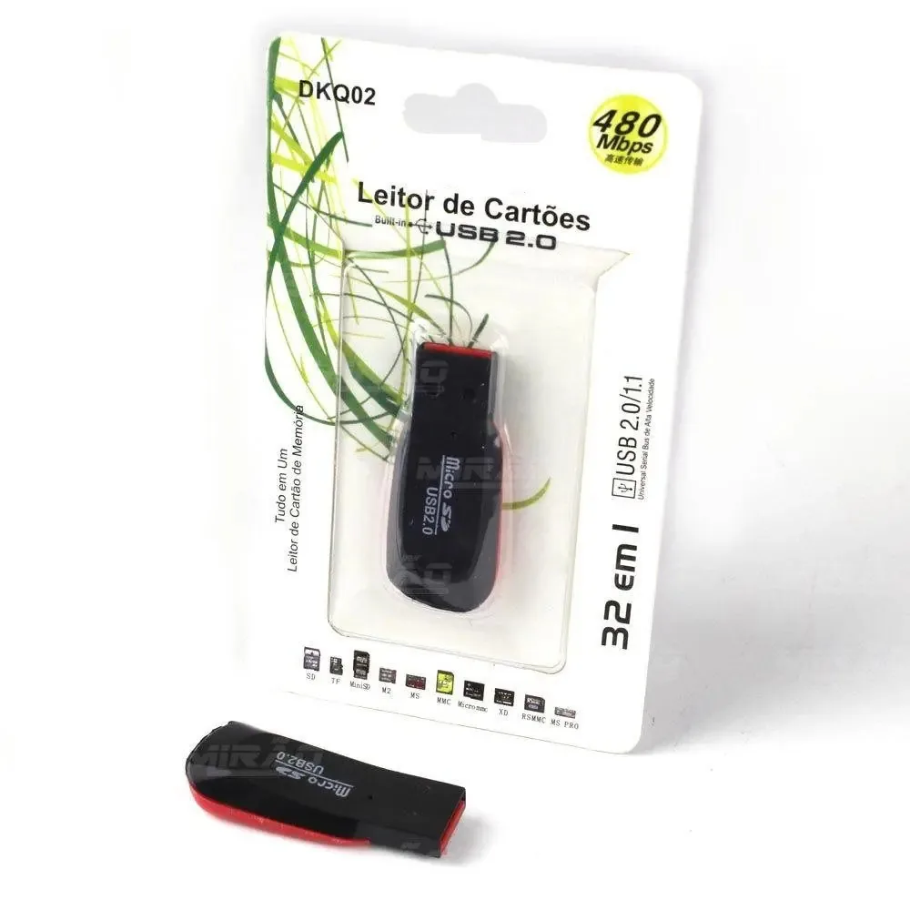 Leitor De Cartao Micro Sd T-flash Card Vermelha