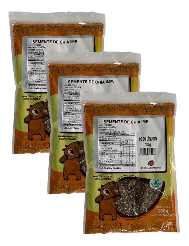 Kit 3x: Chia Tainá Alimentos 200g