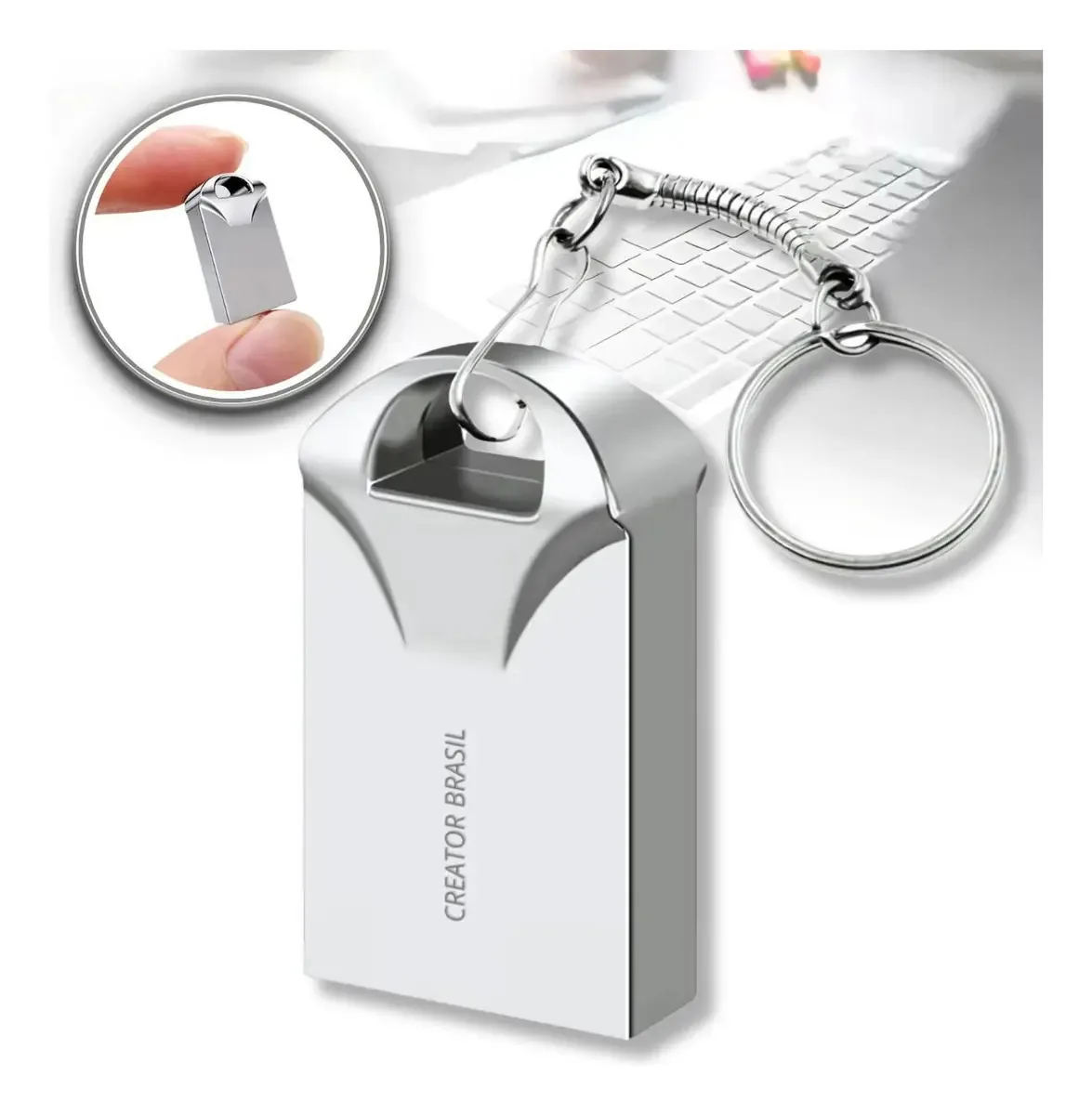 Pen Drive 128gb Usb2.0 Mini Chaveiro Metal Resistente seguro Bahrein