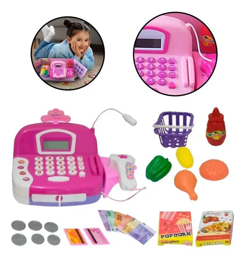 Mini Caixa Registradora Infantil Mercadinho Luz E Som