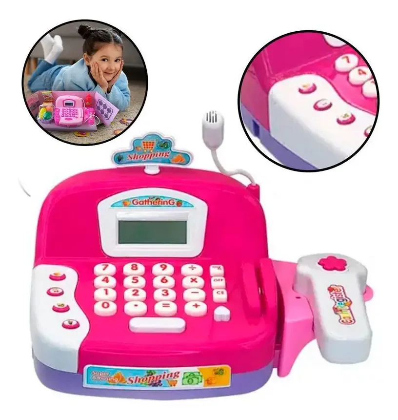 Mini Caixa Registradora Infantil Luz E Som Menino Máquina