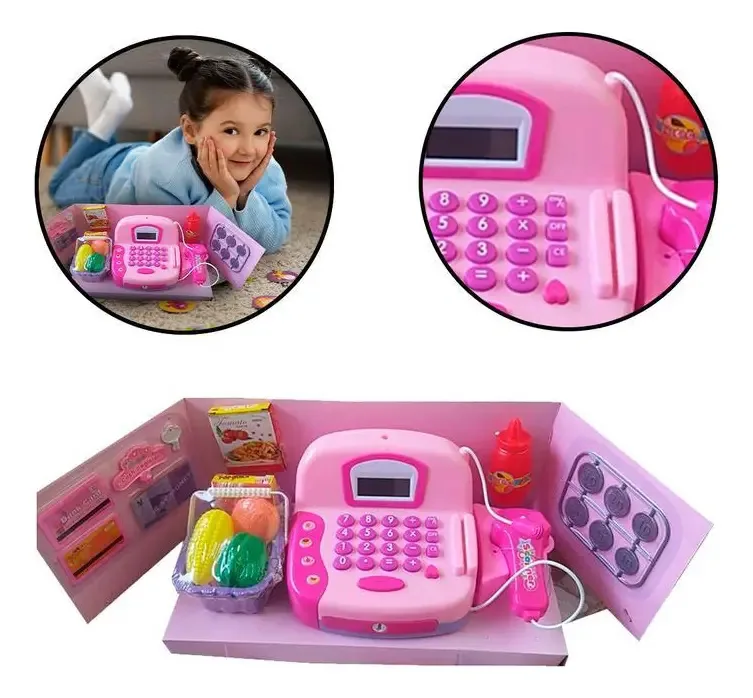 Mini Caixa Registradora Infantil Luz E Som Menino Menina