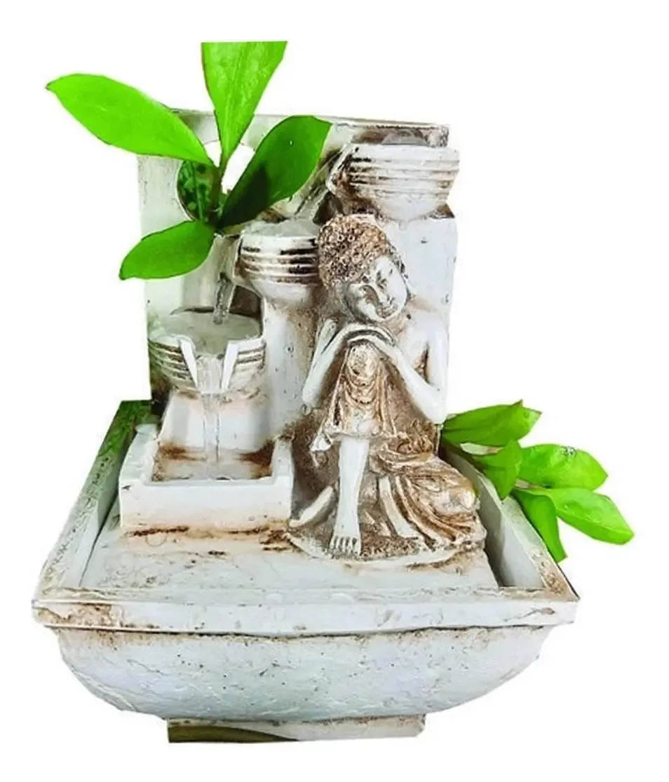 Fonte De Água Decorativa Buda Pensador Mini 01128