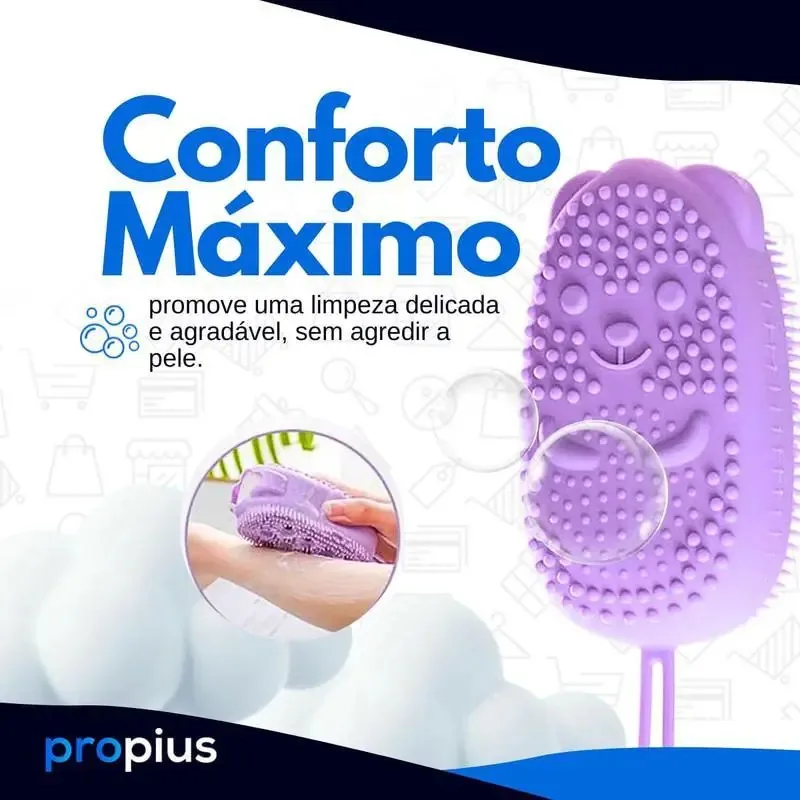 Esponja Silicone Esfrega Acessório Banho Elasticidade