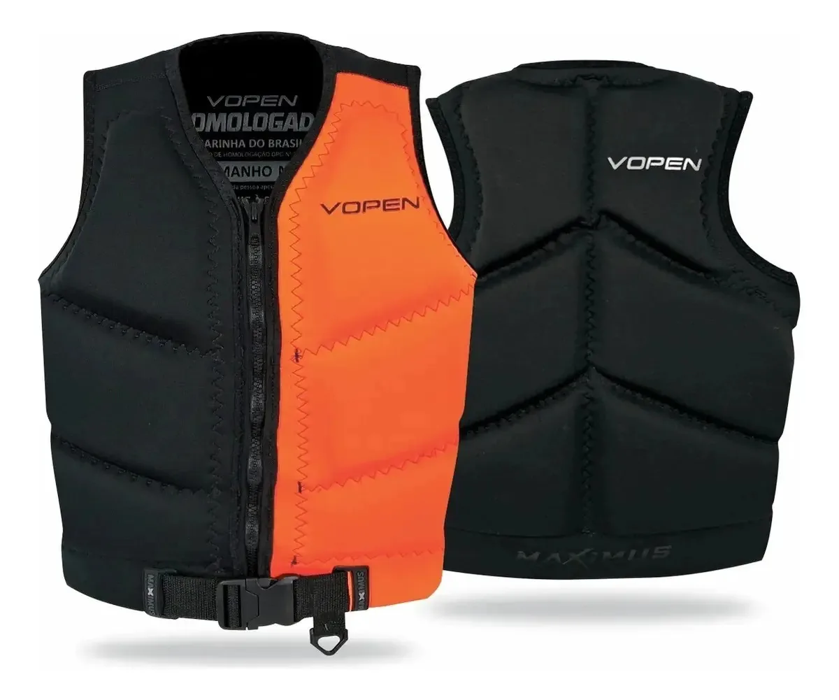 Colete Salva Vidas Homologado Jet Ski Neoprene Vopen Cor Laranja Tamanho G1