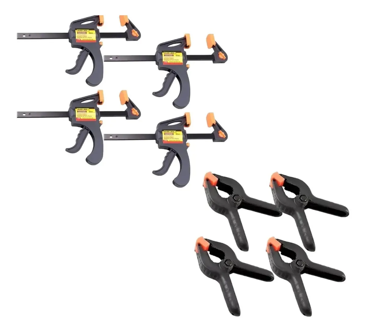 Kit 4 Grampo Sargento + Jogo Com 4 Peças Grampos Alicate