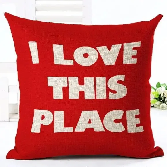 Almofada Shoppingnet Almofada I Love This Place Vermelho Com Design Almofada I Love This Place