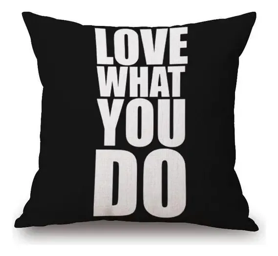 Almofada Shoppingnet Almofada Love What You Do Preto Com Design Almofada Love What You Do