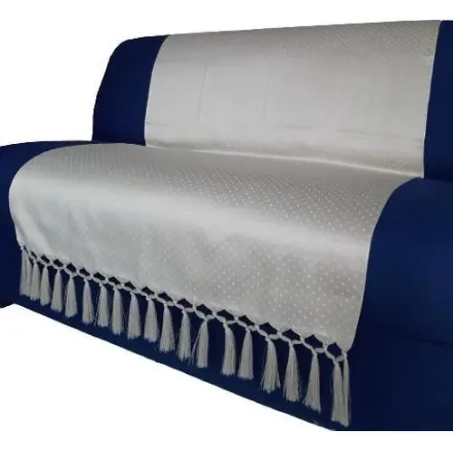 Capa Manta Sofá Sala Xalé Bege Jacquard Poa 0,90x1,80