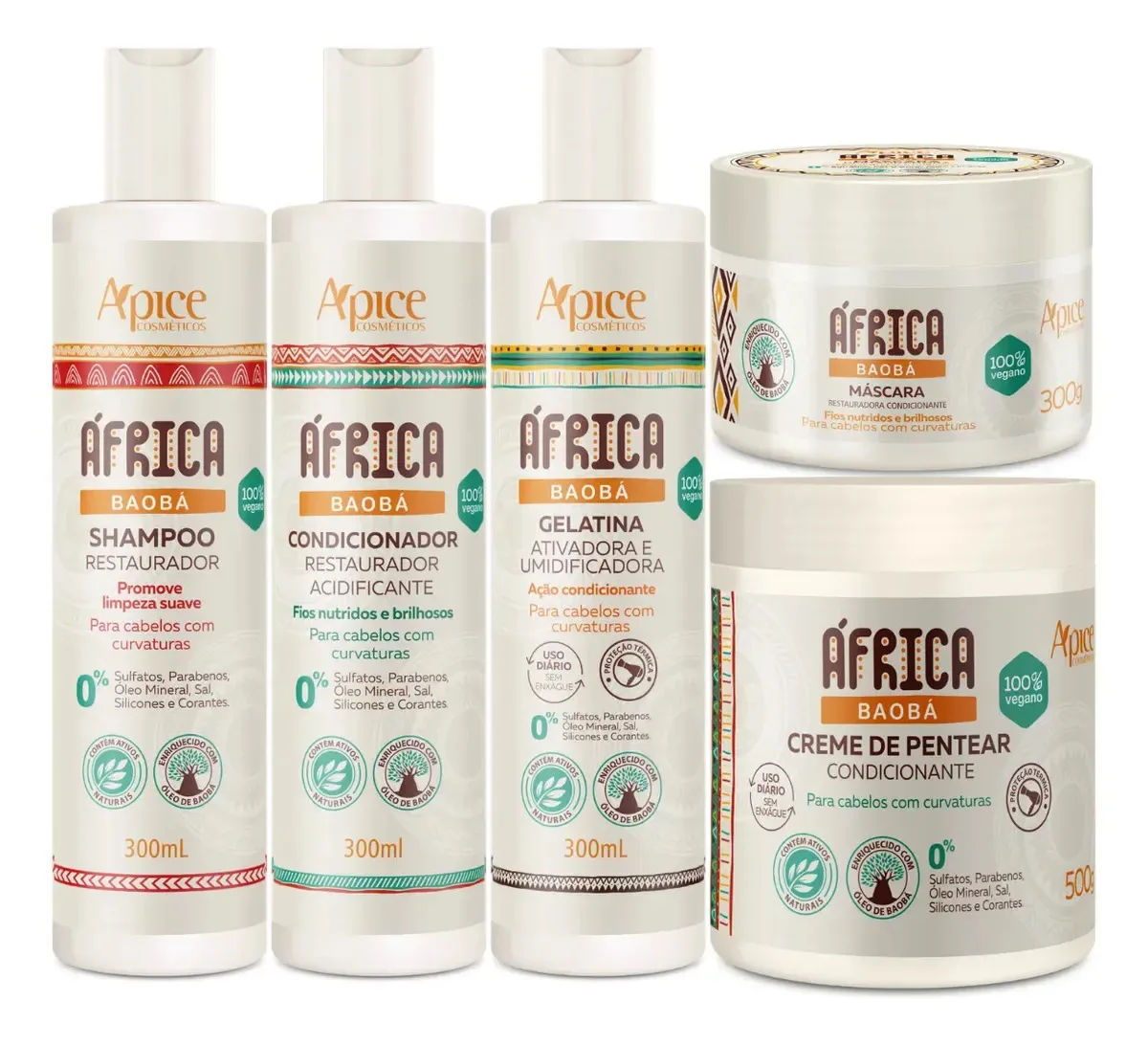 Kit Apice Shampoo, Condicionador, Gelatina E Outros África