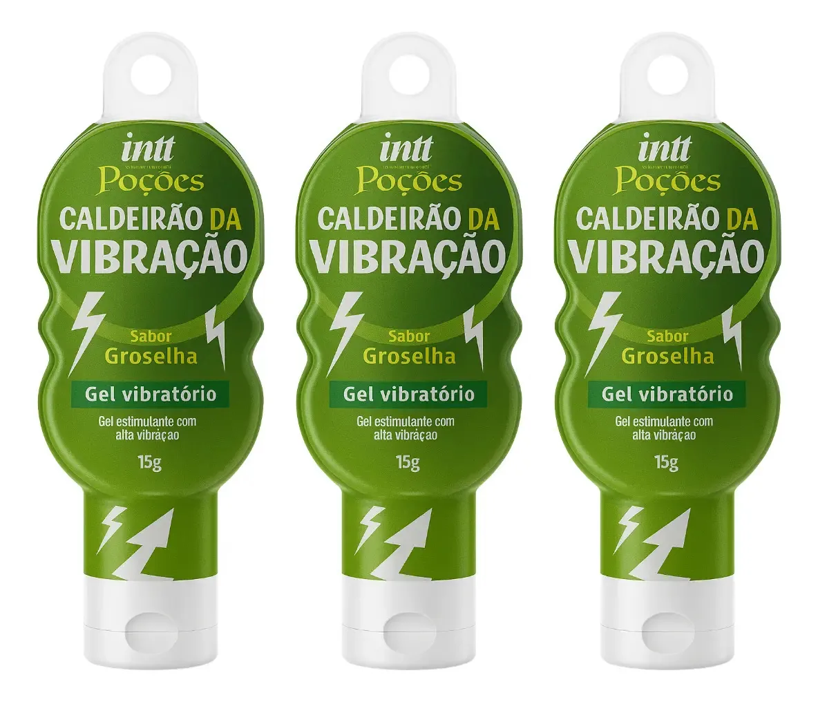 Kit 3 Géis Lubrificantes Beijáveis Intt Caldeirão da Vibração com Efeito Vibrante