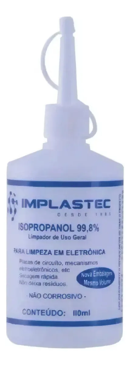 Álcoool Isopopilico Limpeza Eletronica 110ml Bico Aplicador