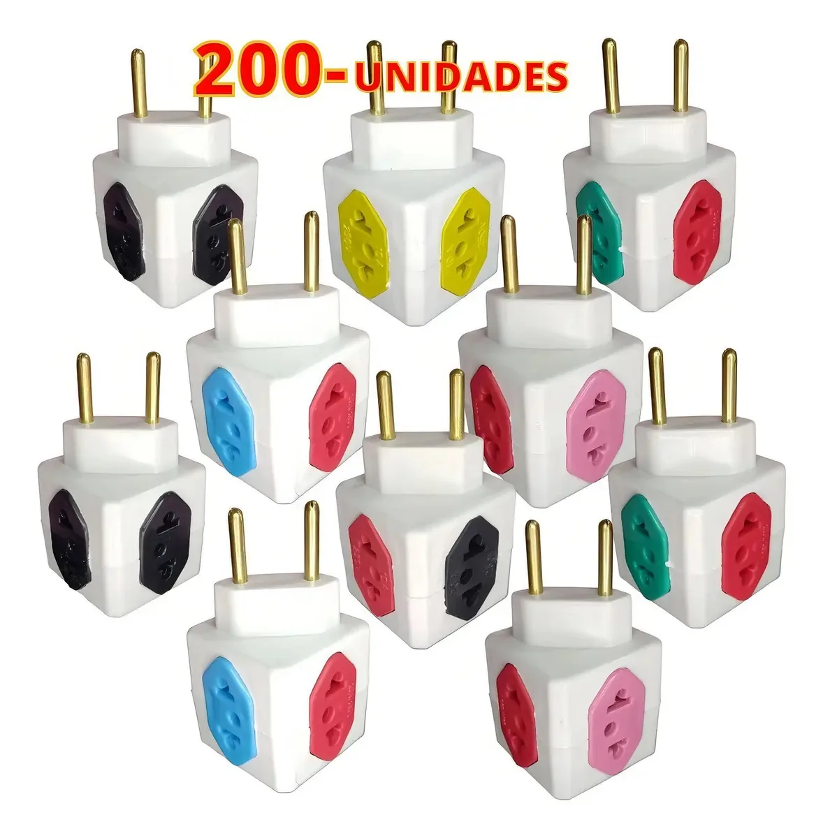 Kit 200un Adaptadores De Tomada Cubo 10a/20a Bivolt Bejamin