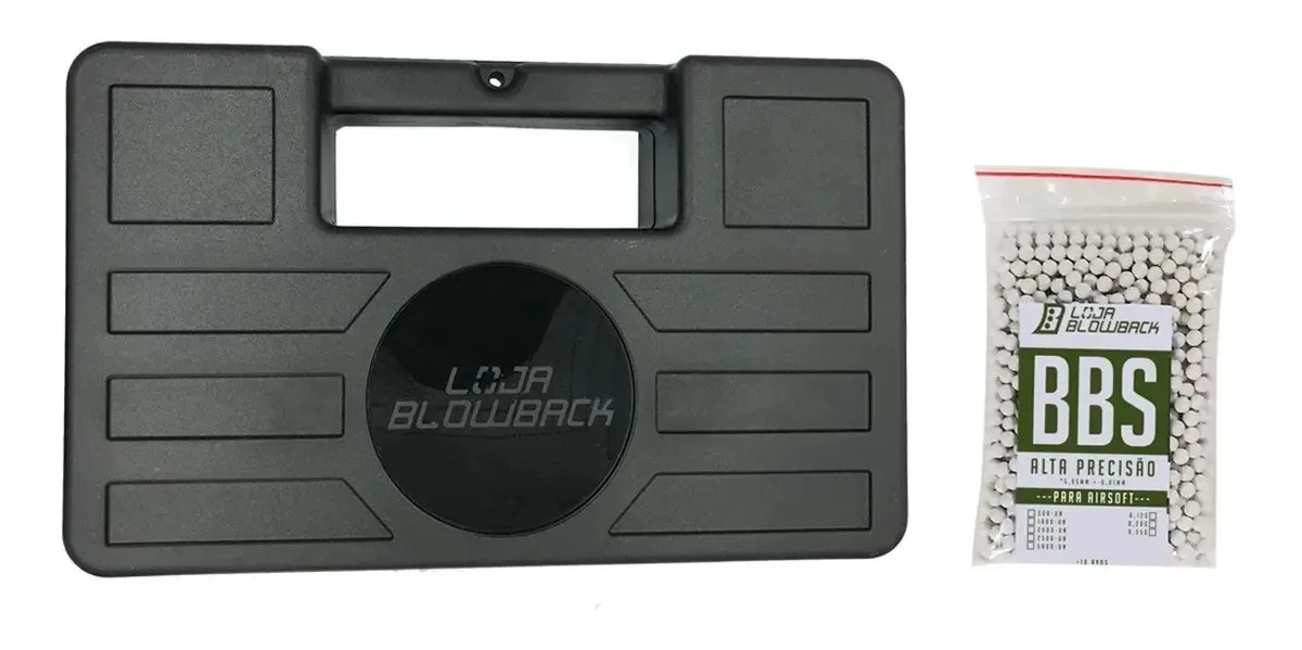 Case Maleta Armas Pistola Revolver Airsoft + 1000 Bbs 0.12g Preto