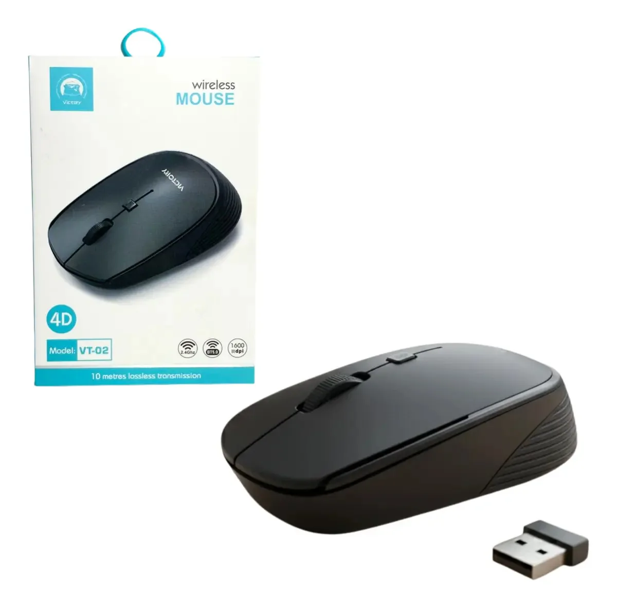 Mouse Sem Fio Wireless Vt-02 Conforto E Precisão 4d
