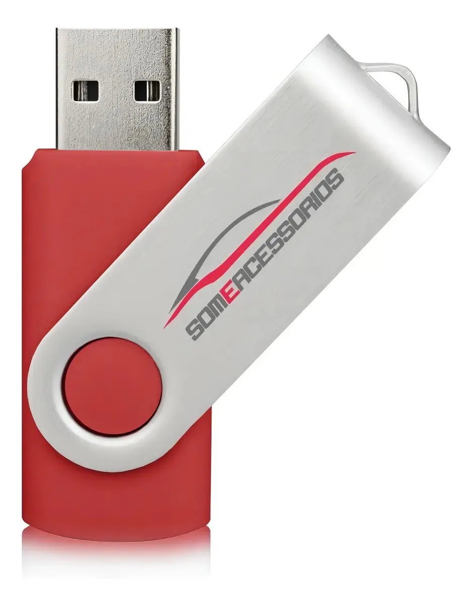 Pen Drive Vermelho 32GB USB 2.0 com Tampa Deslizante Modelo Twist