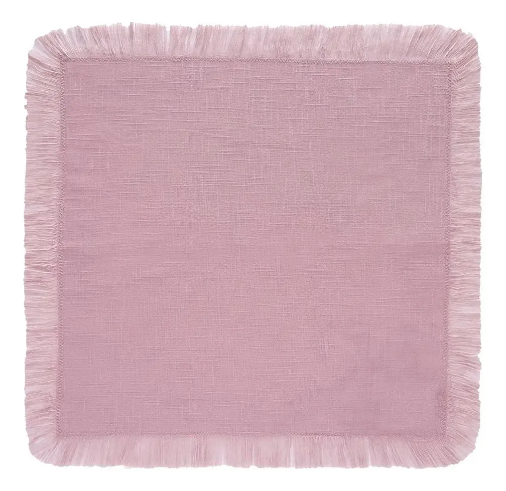 Guardanapo Franja 40cm X 40cm Coloratta Rosa Vintage
