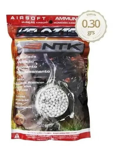 Esfera Airsoft Bbs Velozter Ntk 0.30g 3500un. 6mm