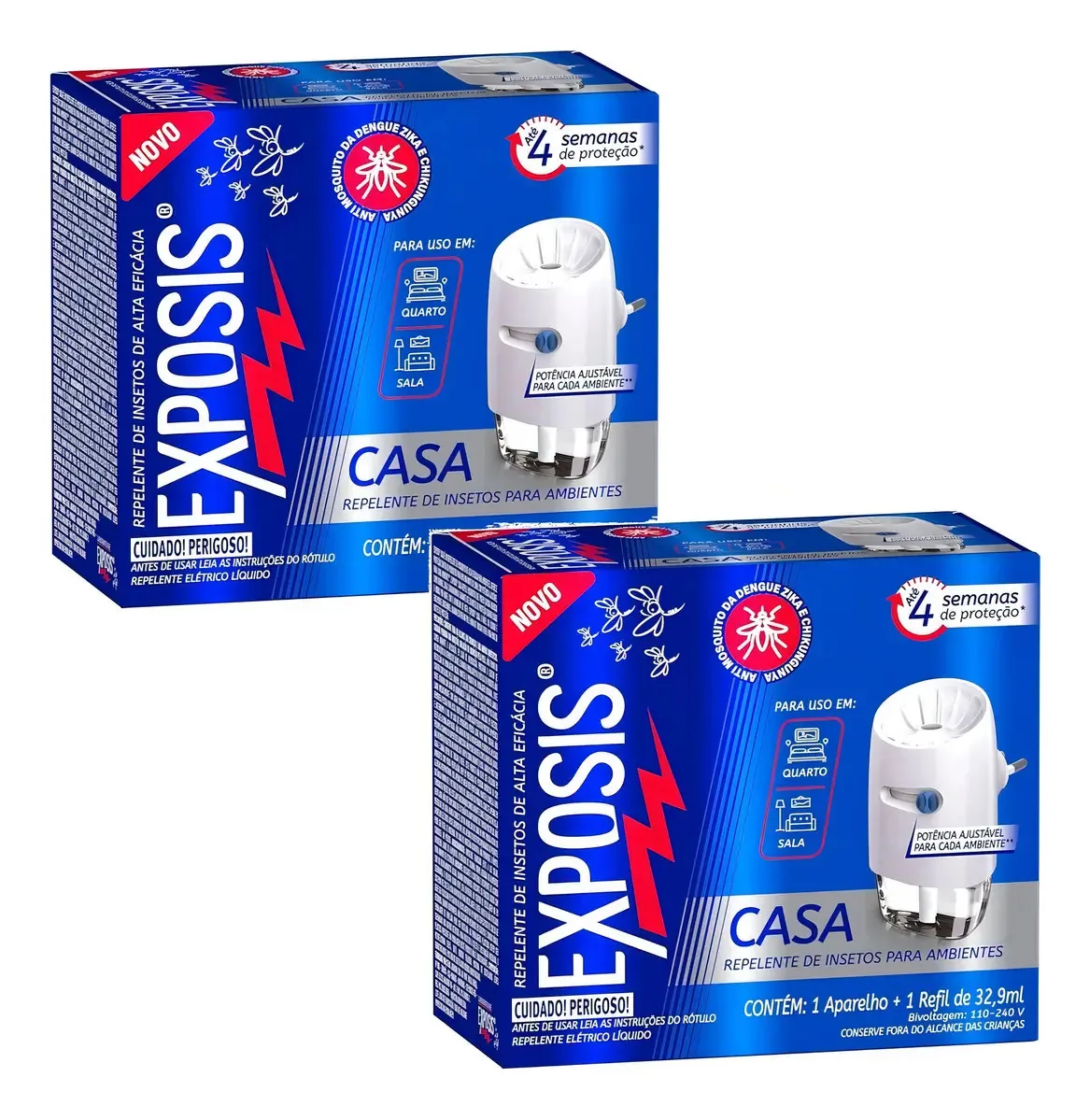 Exposis 2 Aparelhos +refil Repelente Líquido Para Casa Salas