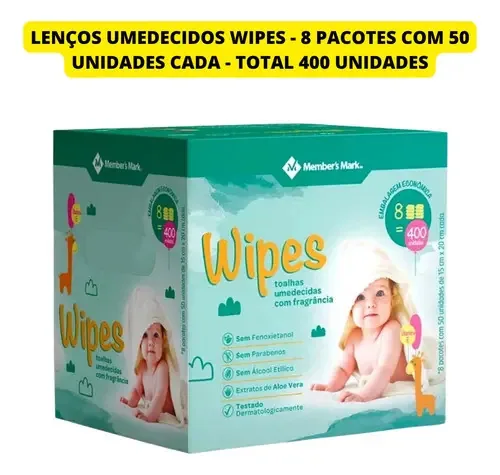 Caixa De Lenços Umedecidos Wipes Com Fragrância Para Bebês