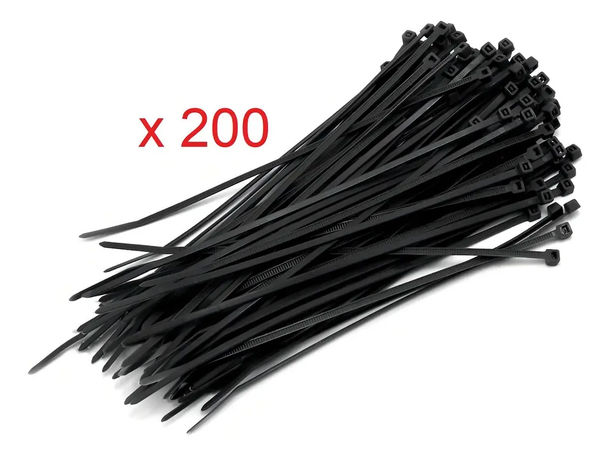 Abraçadeira de Náilon Top Casa Preta 20 cm para Organização – Pack com 200 Unidades